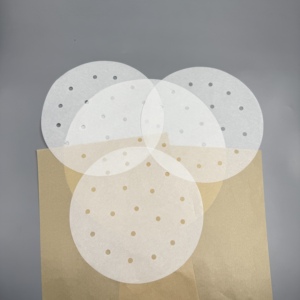 Round <b>Air</b> <b>Fryer</b> Steaming Paper Sheet Heat Resistant Silicone Parchment Paper <b>for</b> Grilling Freezing Food Wrapping - Product Image 2