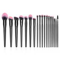 Set kuas kosmetik profesional mewah 18 pcs alat rias wajah Logo kustom Set kuas rias kualitas tinggi dengan tas