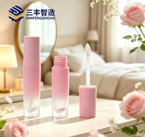 Custom Private Label Luxury Empty Gradient Pink Green Yellow <b>Lip</b> <b>Gloss</b> Frosted Tubes With Wand Brush - Product Image 5