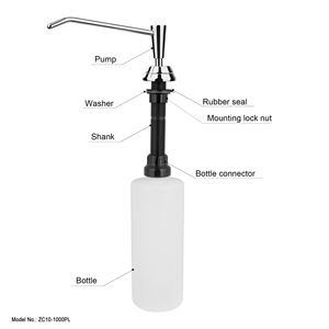 Dispenser di Sapone Liquido per Lavello - Erogatore Cromato per Piano di Lavoro e Area Lavello in Cucina - Product Image 3