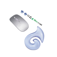 Tapis de bureau ergonomique en gel, tapis de souris dessin animé avec repose-poignet en gel Magatama, pour PC de jeu, ordinateur portable, bleu transparent, antidérapant, pour la maison et le bureau