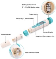 Analisa Kualitas Air Digital Multi Skenario 7 in 1, Pengukur PH, Salinitas, SG, dan Suhu untuk Air Laut, Hidroponik, dan Akuarium