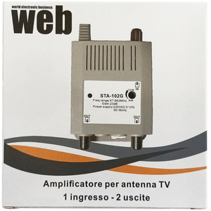Amplificador de Señal para Antena de TV, 47-862MHz, Ganancia de 23dB, Fuente de Alimentación de 220Vac, 1 Entrada, 2 Salidas - Product Image 6