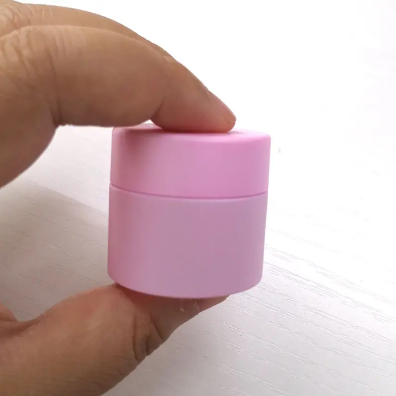 Özelleştirmek kozmetik ambalaj dudak balsamı bebek pembe buzlu cam kavanoz 10G 5Ml 5 Gram 10 gram göz kremi konteyner ile plastik kap