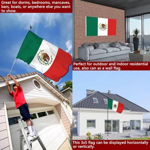 Venta al por mayor 100% Poliéster Venta caliente Stock Exterior Flying MX Mexicano Rojo Blanco Verde México Bandera - Product Image 5