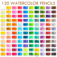 KALOUR Offre Spéciale – Crayons d'Aquarelle Professionnels (120 Couleurs) en Boîte Métallique avec Crayons Solubles dans l'Eau de 4,0 mm pour le Dessin et l'Esquisse