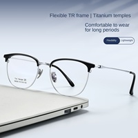 Nouvelles Lunettes Demi-Cerclées Ultra-Légères AC Style Punk 50028M Montures de Myopie Élégantes et Raffinées pour Hommes Optique Danyang