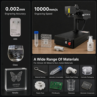 Mesin Penanda Laser UV Mini 5w dengan Lensa Galvanometer Ultra High Speed 355nm dan Pendingin Air untuk Kaca