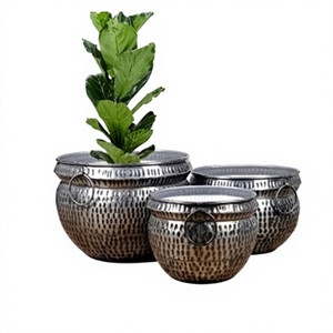 Jardinière en métal galvanisé pour jardin, balcon, patio, maison, extérieur, intérieur, culture de plantes, décoration, pot à fleurs - Product Image 1