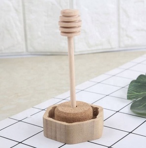 Hot Selling 100ml 220ml 380ml Storage Bottle Stick Spoon Hexagon <b>Container</b> Honey <b>Glass</b> Jar With Wooden Lid - Product Image 3
