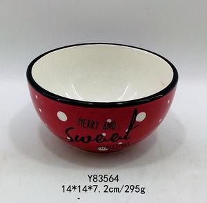 Cuenco redondo de cerámica para dulces, decoración navideña, <span class=keywords><strong>8</strong></span> pulgadas - Product Image 3