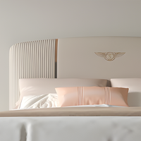 Meubles de chambre à coucher de luxe de haute qualité de Foshan, lits design de luxe en cuir italien, taille Queen et King