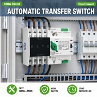 CNFLY 4P Din Rail Inverter PV Tiga Fasa Saklar Pemilih Transfer Otomatis Daya Ganda Tipe PC 63A 100A 125A 10kA Kemampuan Pemutusan