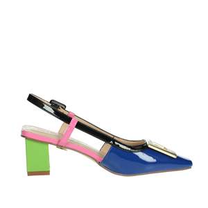 Scarpe con Tacco Laura Biagiotti da Donna, Modello Slingback in Vernice Fucsia, Tacco Largo, Taglia 38 - Product Image 4
