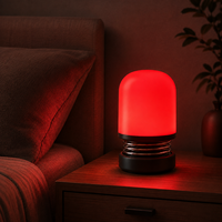 Lampe de table moderne multifonctionnelle intelligente à commande tactile, rechargeable sans fil, batterie ABS, LED rouge, lumière nocturne à intensité variable