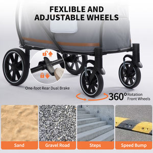 Vente en gros de poussettes pour chiens de grande taille, de haute qualité, rondes, à six sections, pliables - Product Image 2