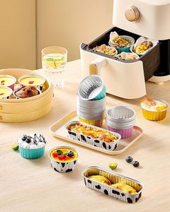 ถาดอบขนมปังขนาดเล็กพร้อมฝาปิด 100 ชิ้น, ถาดอบเค้กขนาดเล็กทำจากอลูมิเนียมฟอยล์ 6.8 ออนซ์  ภาชนะสำหรับอบคัพเค้ก - Product Image 4