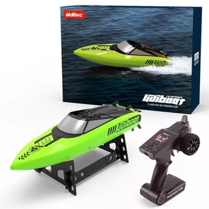 Bateau télécommandé RC en PVC UDI020, haute vitesse 25 km/h, étanche, protection anti-chute, 2,4 G, piles incluses, portée 100 m - Product Image 1