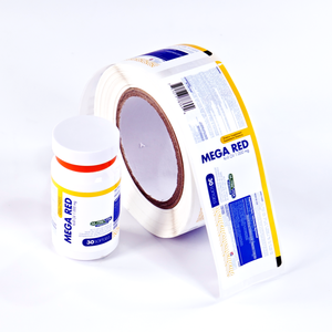 Étiquettes en rouleau de vinyle adhésif imprimé UV personnalisé pour produits cosmétiques alimentaires estampage à chaud autocollants d'étiquette de bouteille pour la médecine - Product Image 1