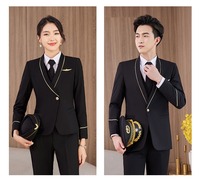 Costume d'hôtesse de l'air et de pilote personnalisé, nouveau, uniforme professionnel, vêtements pour hommes et femmes (veste + chemise + pantalon), vente en gros, polyester