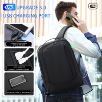 Sac à dos de sport FENRUIEN pour l'extérieur, sacoche pour ordinateur portable, sac de voyage, sacs résistants à l'eau pour affaires, ordinateur portable 15,6 pouces avec chargement USB