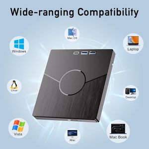 Unidad de DVD Externa 7 en 1, USB 3.0 y Tipo-C, con Ethernet, 3 Puertos USB, Ranura SD/TF para Computadora de Escritorio/Portátil/<span class=keywords><strong>Win</strong></span>/Linux/Mac OS - Product Image 6