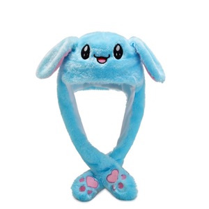 2025 New Arrivals Kawaii <strong>Rabbit</strong> Ear Moving LED Light Glowing <strong>Plush</strong> <strong>Hat</strong> Funny Animal Fur <strong>Hat</strong> Air Pumping Stuffed Animal Toys - Product Image 5