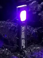 1 buah senter LED strobo biru tahan air untuk EDC dan Travel senter LED Mini Multi Mode Tipe c dapat diisi ulang