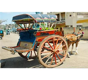 Indische Paard Getrokken Tanga Fabrikant Indian Twee-Wiel Paard Winkelwagen/Tanga Traditionele Pakistaanse Lahoriya Tanga/Vervoer