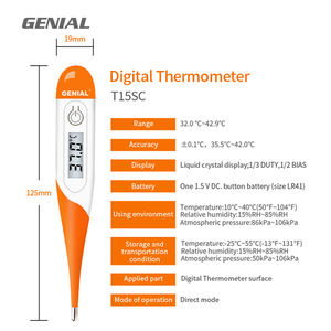 Termômetro digital genal t15sc, medidor de temperatura digital eletrônico com tela lcd flexível - Product Image 2
