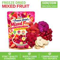 Private Label Gefroren Gedroogd Fruit in Zakjes Ananas Banaan Mango Aardbei Snack Bulk Gefroren Gedroogd Gemengd Fruit 100g Verpakking