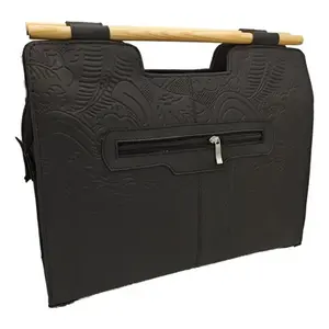 Sac fourre-tout rectangulaire Fana Teresita de luxe en PU noir avec deux poignées, rabat ouvert, grande capacité, motif gaufré, pour femme, usage quotidien décontracté - Product Image 1
