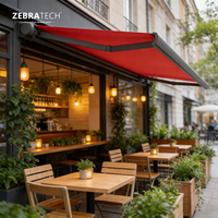 Toldo Retráctil Moderno de Aluminio de Lujo, Motorizado, con Brazos Ajustables, para Cafetería, Restaurante, Terraza, Exterior, Protección Solar y contra la Lluvia