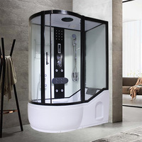 Cabine de douche vapeur monobloc en forme de bateau pour hôtel et sauna domestique avec pluie artificielle/massage/Bluetooth