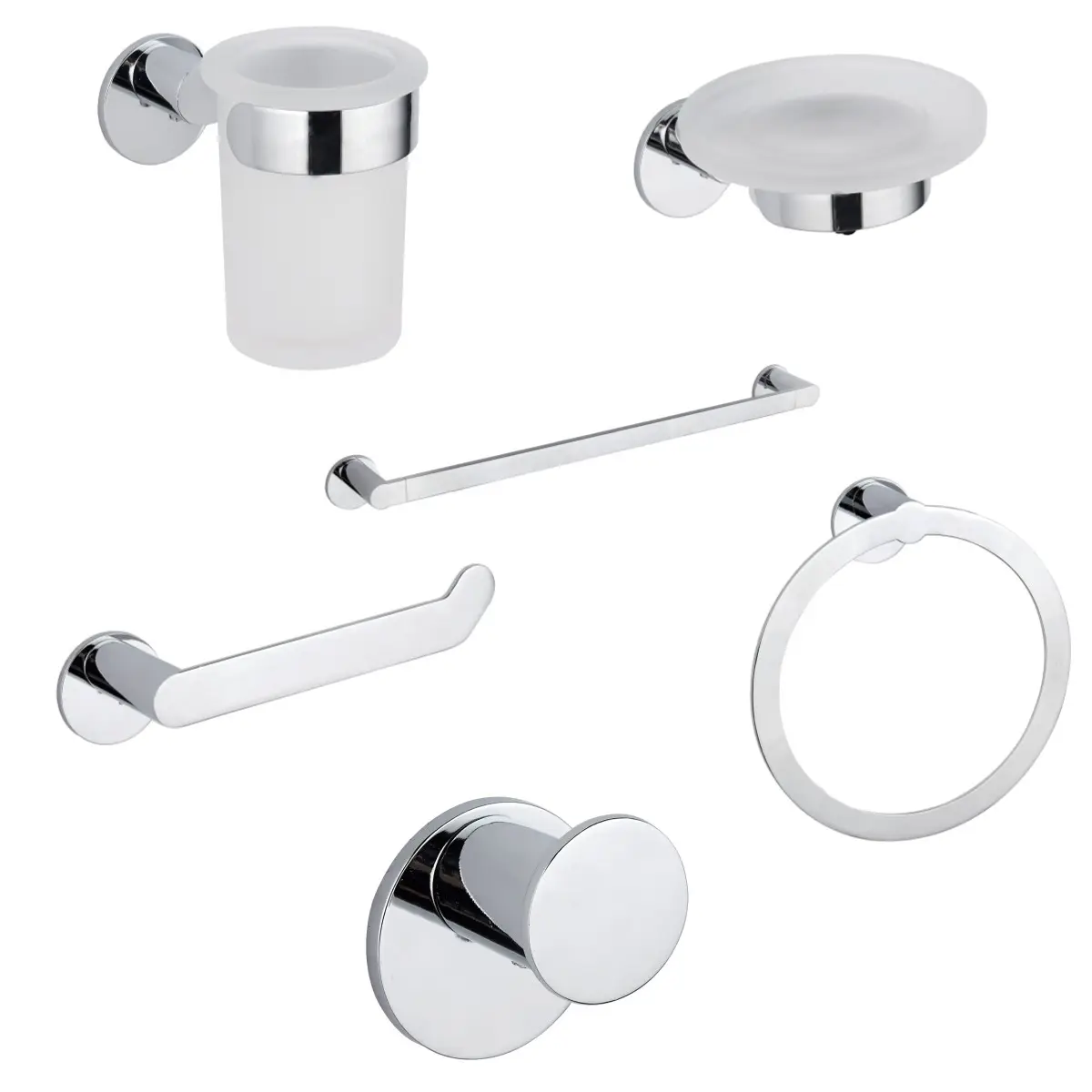 Accessoires de toilette populaires série Z-14900 matériau en alliage de zinc finition chromée ensemble d'accessoires de salle de bain