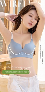 Sous-vêtements sans anneau en acier soutiens-gorge Push up sans couture grande <span class=keywords><strong>poitrine</strong></span> spectacle petite <span class=keywords><strong>poitrine</strong></span> filles soutien-gorge Push up sans couture nouveau Push up - Product Image 2
