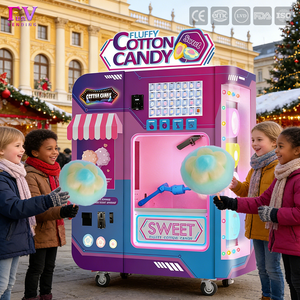 Macchina per Zucchero Filato FunVending con Touchscreen, Pulizia Automatica, <span class=keywords><strong>2</strong></span> Motori, Basso Tasso di Guasti, per Parchi Giochi al Coperto, Capacità <span class=keywords><strong>2</strong></span>/min - Product Image 1