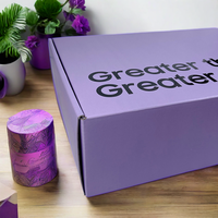 Boîte d'emballage personnalisée pour cosmétiques et soins de la peau, gaufrage, pelliculage mat, expédition, carton ondulé violet, crème pour le visage