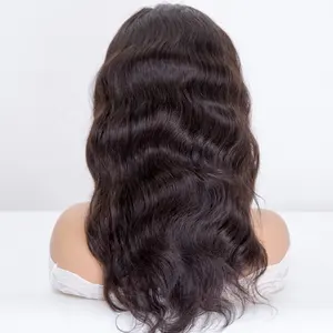 Peluca de cabello humano ondulado de alta calidad, cabello humano brasileño virgen con encaje hd transparente