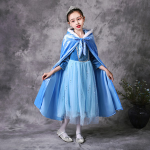 Vente en Gros Chaud Manteau Or Velours Fille Princesse Robe Style <span class=keywords><strong>Belle</strong></span> <span class=keywords><strong>et</strong></span> <span class=keywords><strong>la</strong></span> Bête Cape Cosplay Baptême Enfant Vêtements Enfant Robe - Product Image 2