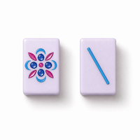 Jeu de Mahjong Frosted Blush Line avec tuiles en acrylique violettes, 166 pièces, personnalisable, prêt pour l'OEM