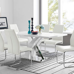 Mesas de Comedor Extensibles de Estilo Nórdico con Panel Superior de MDF, Juego de Mesas de Comedor Cuadradas de Lujo para 6 Personas - Product Image 1