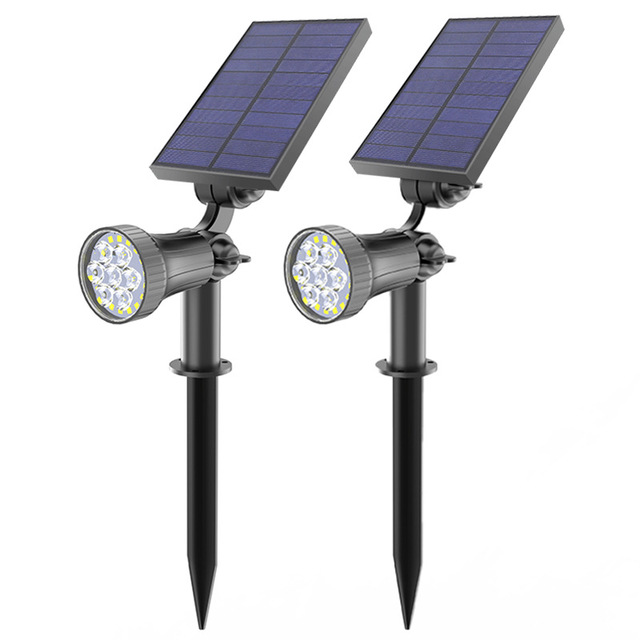 2pcs/Pack Outdoor Spotlight 30 LEDs Solar Lights 3 Modes IP65 Waterproof Small Size Solar Landscape Lighting