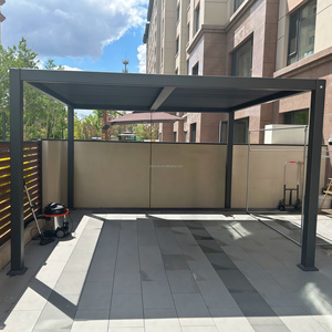 Pérgola Ecológica Impermeable y Resistente al Viento, Venta Directa de Fábrica, 5*5 6*6, Gazebo de Aluminio Blanco y Negro - Product Image 3
