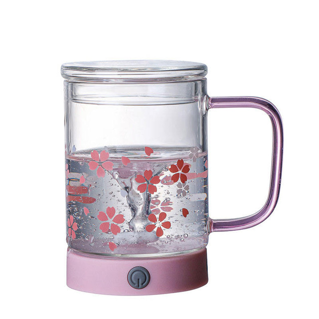 Portable Glass Mixing Coffee Tumbler Milk Shake Cup Linner Mug Automatic Magnetic Stirring Coffee Mug