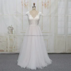 सस्ते tulle के साथ अच्छा फीता शादी की पोशाक 2024