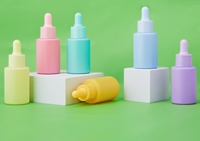 Flacons compte-gouttes en verre coloré ambre, bleu, rose, vides, pour huiles essentielles, huiles pour le visage, sérums capillaires, soins de la peau, emballages cosmétiques