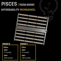 Lámpara de Cultivo LED Pisces de 900W, Compatible con Fohse 4X4FT 4X5FT OEM PPE2.7 IP65, Cuerpo de Aluminio, Venta al por Mayor de Fábrica, Cable se Vende por Separado