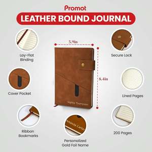 Fashionable High-Grade Custom Logo <b>Notebook</b> Personalized Promotional Gift <b>A5</b> <b>Lined</b> Leather <b>Notebook</b> - Product Image 3