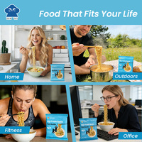 Ramen riche en protéines, repas végétalien préparé, protéines végétales, faible en calories, non frit, sans gluten, nouilles instantanées saines